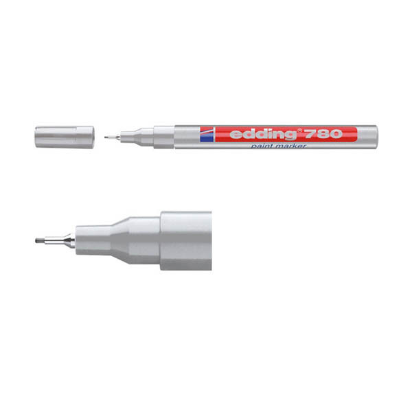 Edding 780 marqueur peinture à encre brillante (0,8 mm ogive) - argent 4-780054 200636 - 2