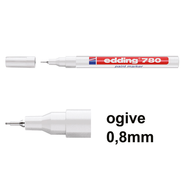 Edding 780 marqueur peinture à encre brillante (0,8 mm ogive) - blanc 4-780049 200632 - 1