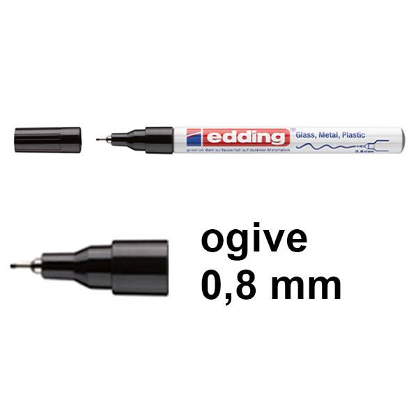 Edding 780 marqueur peinture à encre brillante (0,8 mm ogive) - noir 4-780-9-001 200625 - 1