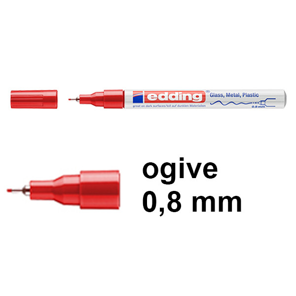 Edding 780 marqueur peinture à encre brillante (0,8 mm ogive) - rouge 4-780-9-002 200627 - 1