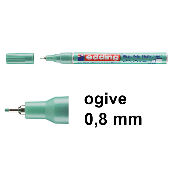 Edding 780 marqueur peinture brillante (0,8 mm ogive) - vert métallisé 4-780-9-074 239379 - 1