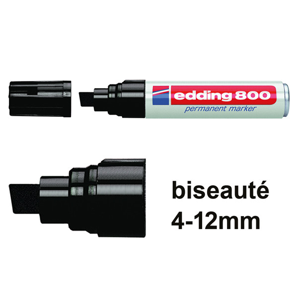 Edding 800 marqueur permanent (biseauté de 4 - 12 mm) - noir 4-800001 200508 - 1