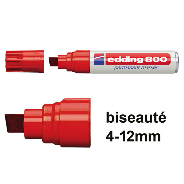 Edding 800 marqueur permanent (biseauté de 4 - 12 mm) - rouge 4-800002 200510 - 1