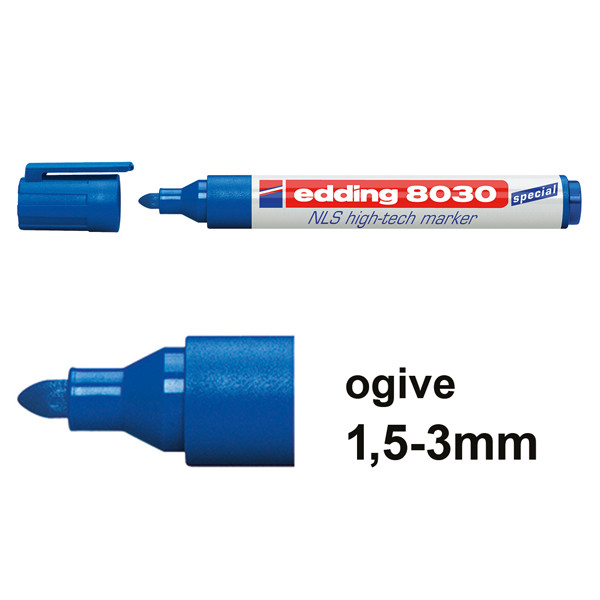 Edding 8030 marqueur NLS high-tech (ogive de 1,5 - 3 mm) - bleu 4-8030003 239196 - 1