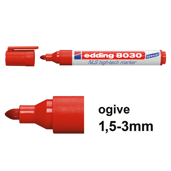 Edding 8030 marqueur NLS high-tech (ogive de 1,5 - 3 mm) - rouge 4-8030002 239195 - 1