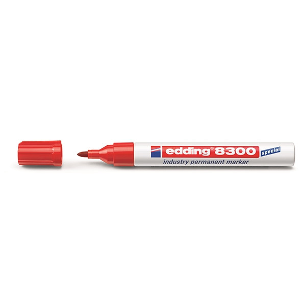 Edding 8300 marqueur permanent spécial industrie (ogive de 1,5 - 3 mm) - rouge 4-8300002 239309 - 1