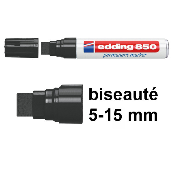 Edding 850 marqueur permanent (5 - 15 mm biseauté) - noir 4-850001 200544 - 1