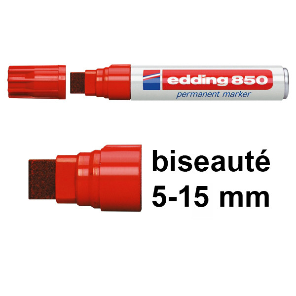 Edding 850 marqueur permanent (5 - 15 mm biseauté) - rouge 4-850002 200546 - 1