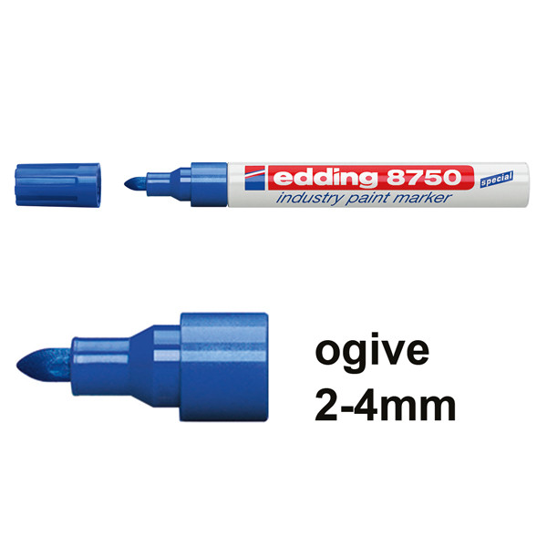Edding 8750 marqueur peinture spécial industrie (2 - 4 mm ogive) - bleu 4-8750003 200774 - 1