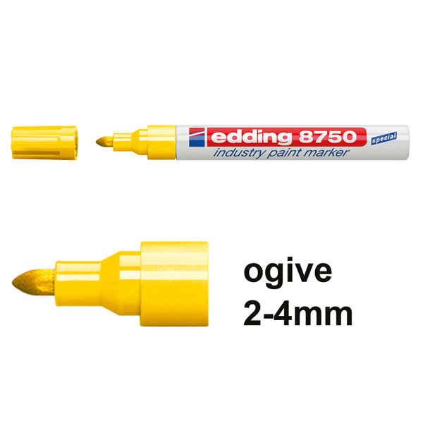 Edding 8750 marqueur peinture spécial industrie (2 - 4 mm ogive) - jaune 4-8750005 200778 - 1