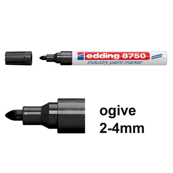 Edding 8750 marqueur peinture spécial industrie (2 - 4 mm ogive) - noir 4-8750001 200770 - 1