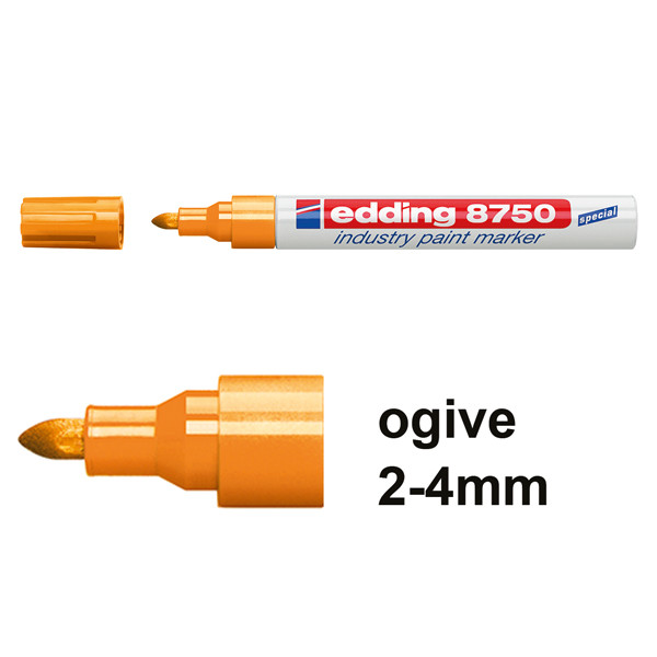 Edding 8750 marqueur peinture spécial industrie (2 - 4 mm ogive) - orange 4-8750006 200780 - 1