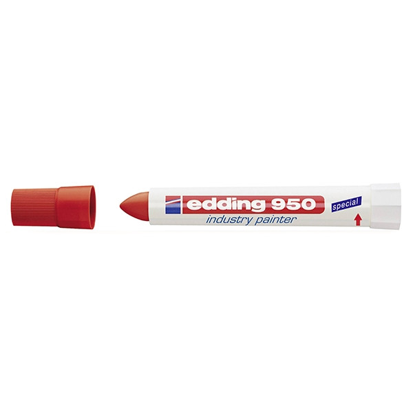 Edding 950 marqueur peinture spécial industrie (10 mm ogive) - rouge 4-950002 239304 - 1