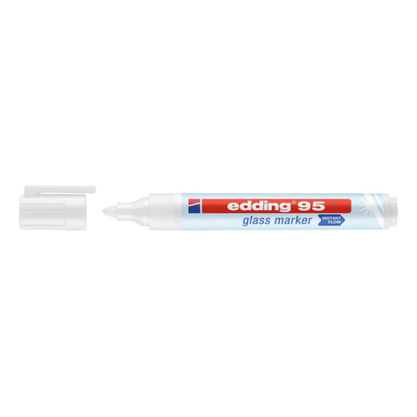 Edding 95 marqueur pour tableaux en verre (1,5 - 3 mm ogive) - blanc 4-95049 240590 - 1