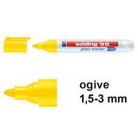Edding 95 marqueur pour tableaux en verre (1,5 - 3 mm ogive) - jaune 4-95005 240586