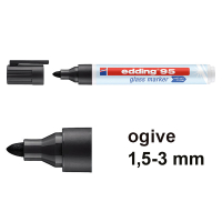 Edding 95 marqueur pour tableaux en verre (1,5 - 3 mm ogive) - noir 4-95001 240585