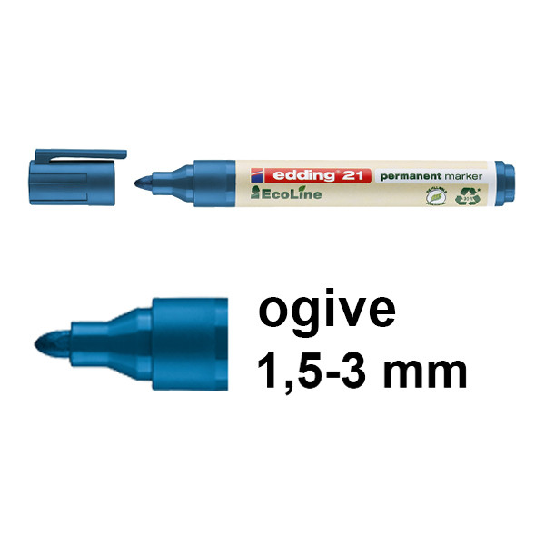 Edding EcoLine 21 marqueur permanent (1,5 - 3 mm ogive) - bleu 4-21003 240332 - 1
