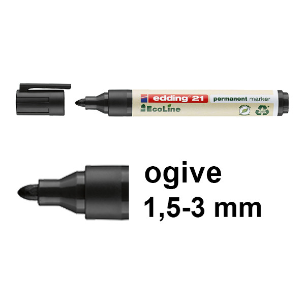 Edding EcoLine 21 marqueur permanent (1,5 - 3 mm ogive) - noir 4-21001 240330 - 1