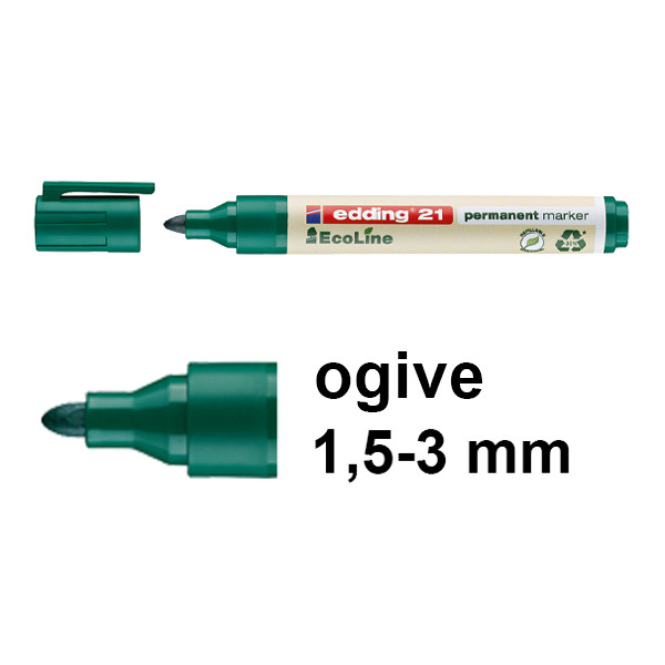 Edding EcoLine 21 marqueur permanent (1,5 - 3 mm ogive) - vert 4-21004 240333 - 1