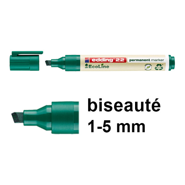 Edding EcoLine 22 marqueur permanent (1 - 5 mm biseauté) - vert 4-22004 240337 - 1