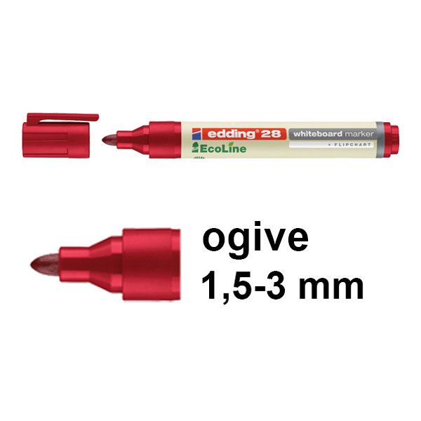 Edding EcoLine 28 marqueur pour tableau blanc (1,5 - 3 mm ogive) - rouge 4-28002 240348 - 1