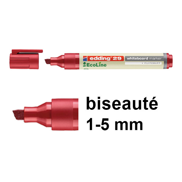 Edding EcoLine 29 marqueur pour tableau blanc (1 - 5 mm biseautée) - rouge 4-29002 240352 - 1