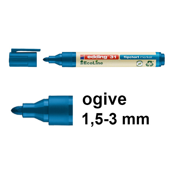 Edding EcoLine 31 marqueur pour chevalet (1,5 - 3 mm ogive) - bleu 4-31003 240357 - 1