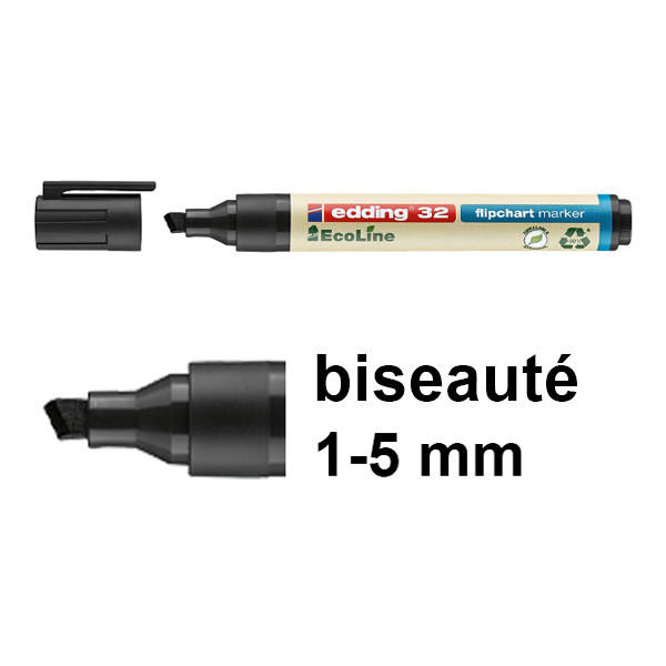 Edding EcoLine 32 marqueur pour chevalet (1 - 5 mm biseauté) - noir 4-32001 240359 - 1