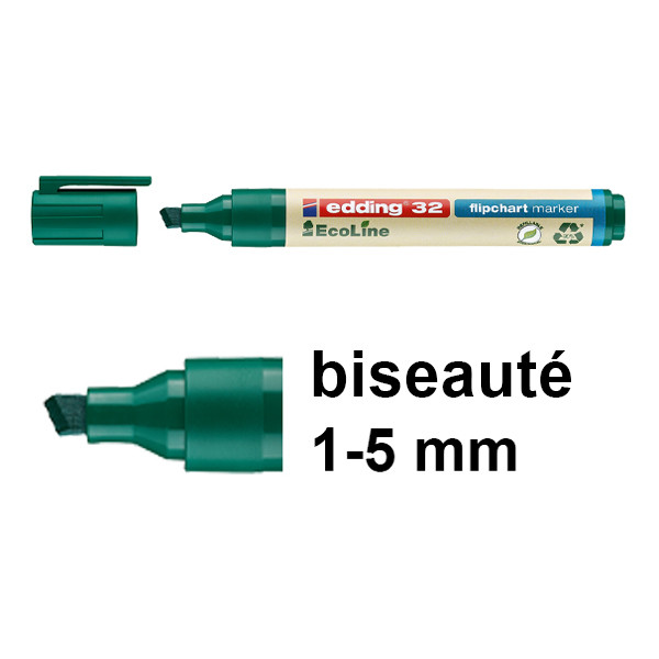 Edding EcoLine 32 marqueur pour chevalet (1 - 5 mm biseauté) - vert 4-32004 240362 - 1