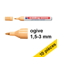 Offre: 10x Edding 3000 marqueur permanent (1,5 - 3 mm ogive) - orange clair