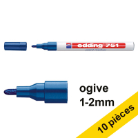 Offre: 10x Edding 751 marqueur peinture (1 - 2 mm ogive) - bleu