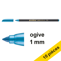 Offre : 10x Edding 1200 feutre (1 mm - ogive) - bleu métallisé