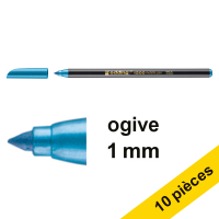 Edding Offre : 10x Edding 1200 feutre (1 mm - ogive) - bleu métallisé  239561