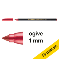 Edding Offre : 10x Edding 1200 feutre (1 mm - ogive) - rouge métallisé  239588