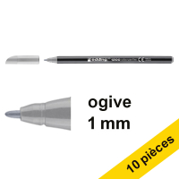 Offre : 10x Edding 1200 feutre (1 mm ogive) - gris argent