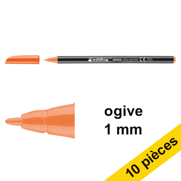 Edding Offre : 10x Edding 1200 feutre (1 mm ogive) - orange  239581 - 1