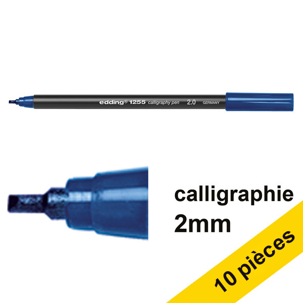 Edding Offre : 10x Edding 1255 feutre calligraphie (2 mm) - bleu acier  239605 - 1