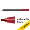 Offre : 10x Edding 1255 feutre calligraphie (2 mm) - carmin 239602 - 1