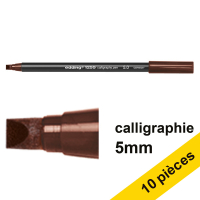 Offre : 10x Edding 1255 feutre calligraphie (5 mm) - marron foncé