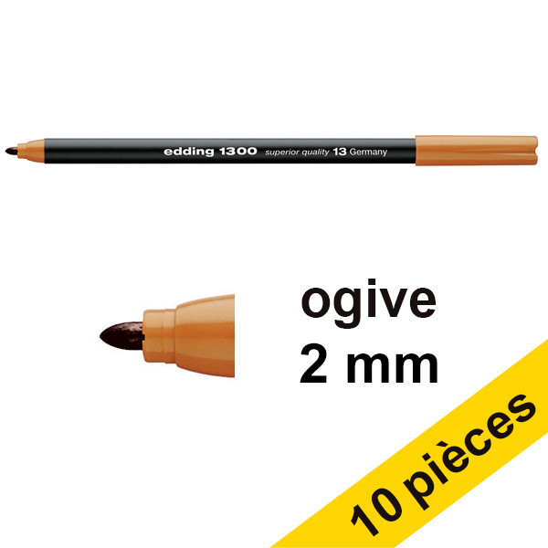Offre : 10x Edding 1300 feutre de coloriage (2 mm - ogive) - ocre 240582 - 1