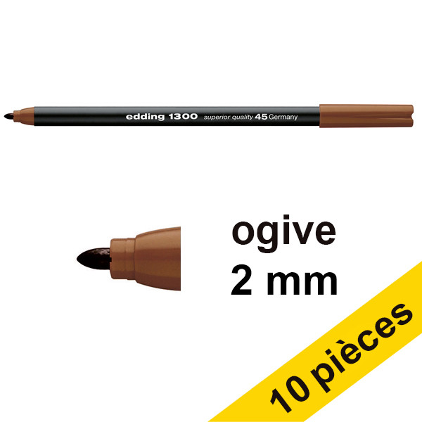 Offre : 10x Edding 1300 feutre de coloriage (2 mm - ogive) - sépia 240581 - 1