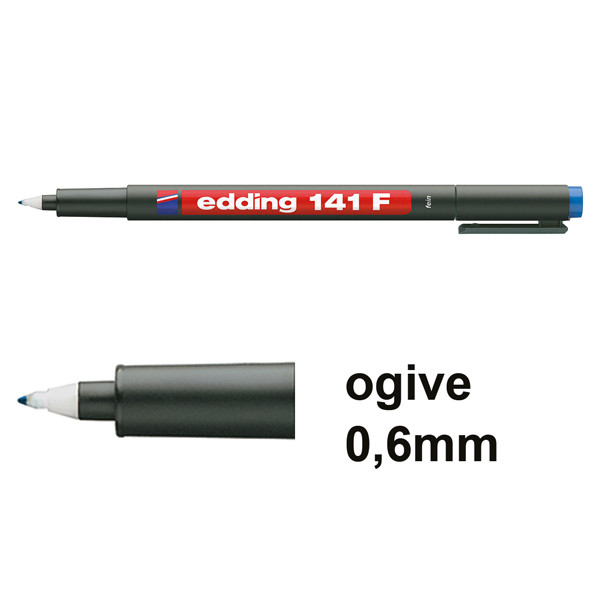 Edding Offre : 10x Edding 141F marqueur permanent (0,6 mm ogive) - bleu  239685 - 1
