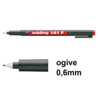 Edding Offre : 10x Edding 141F marqueur permanent (0,6 mm ogive) - rouge  239689