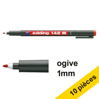 Edding Offre : 10x Edding 142M marqueur permanent (1 mm ogive) - rouge  239695
