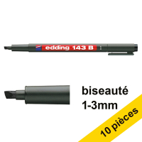 Offre : 10x Edding 143B marqueur permanent (1 - 3 mm biseautée) - noir