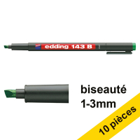 Offre : 10x Edding 143B marqueur permanent (1 - 3 mm biseautée) - vert