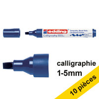 Edding Offre : 10x Edding 1455 marqueur calligraphie (1 - 5 mm) - bleu acier  239704