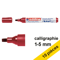 Edding Offre : 10x Edding 1455 marqueur calligraphie (1 - 5 mm) - carmin  239703