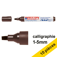 Offre : 10x Edding 1455 marqueur calligraphie (1 - 5 mm) - marron foncé