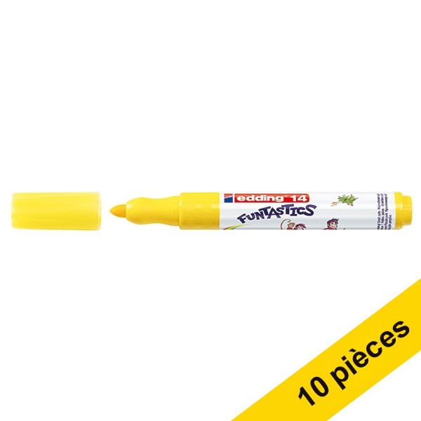 Edding Offre : 10x Edding 14 Funtastics feutre (3 mm ogive) - jaune  239670 - 1